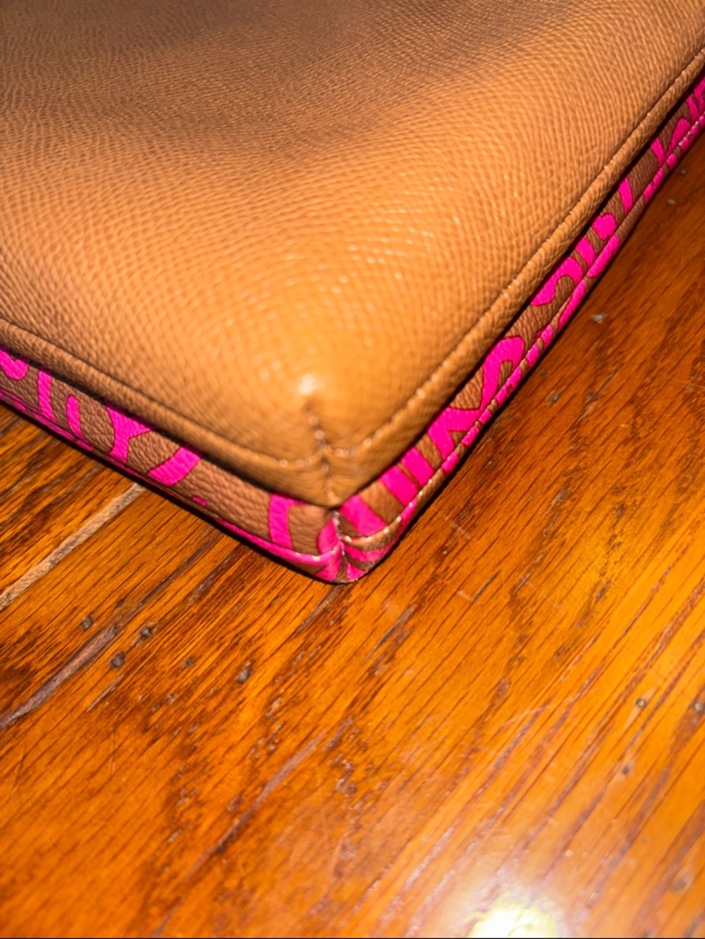 Coach x Keith Haring Zip Pouch Clutch Brown Pink Leather Canvas F11773 - Picture 6 of 11